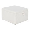 Banqueta Home ESPRIT Blanco Poliéster Madera MDF 60 x 60 x 36 cm