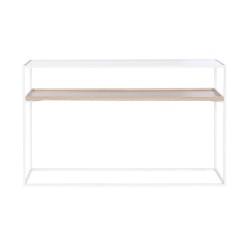 Consola Home ESPRIT Blanco Metal Cristal 120 x 30 x 75 cm