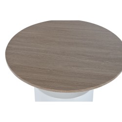 Mesa auxiliar Home ESPRIT Blanco Natural Metal Madera MDF 55 x 55 x 52,5 cm