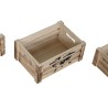 Juego de Cajas Decorativas Home ESPRIT Marrón Negro Madera de Paulonia Mapamundi 39 x 28 x 14,5 cm (5 Piezas)