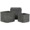 Set de Maceteros Home ESPRIT Gris oscuro Fibra de Vidrio Magnesio 44,5 x 44,5 x 43 cm (3 Unidades)