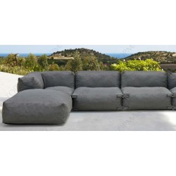 Puff Home ESPRIT Gris 87 x 87 x 32 cm