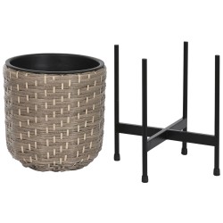 Set de Maceteros Home ESPRIT Metal Polipropileno Ratán 39 x 39 x 49 cm