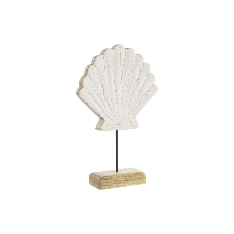 Figura Decorativa Home ESPRIT Blanco Natural Concha Mediterráneo 18 x 5 x 28 cm