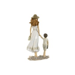 Figura Decorativa Home ESPRIT Blanco Beige 14,5 x 8 x 24,5 cm (2 Unidades)