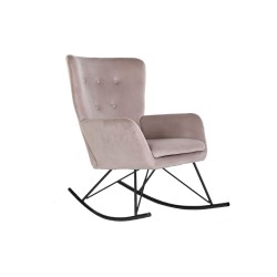 Mecedora Home ESPRIT Negro Rosa Poliéster Metal 68 x 90 x 92 cm