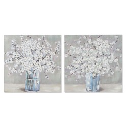 Cuadro Home ESPRIT Shabby Chic Florero 80 x 3 x 80 cm (2 Unidades)