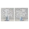 Cuadro Home ESPRIT Shabby Chic Florero 80 x 3 x 80 cm (2 Unidades)