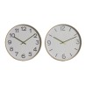 Reloj de Pared Home ESPRIT Blanco Dorado PVC 30 x 4 x 30 cm (2 Unidades)