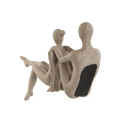 Figura Decorativa Home ESPRIT Beige Yoga 20 x 10 x 50 cm