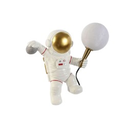 Lámpara de Pared Home ESPRIT Blanco Dorado Metal Resina Moderno Astronauta 26 x 21,6 x 33 cm