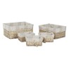 Juego de Cestas Home ESPRIT Marrón Beige Natural 48 x 38 x 22 cm (5 Piezas)