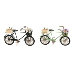 Figura Decorativa Home ESPRIT Negro Menta Bicicleta Vintage 24 x 9 x 13 cm (2 Unidades)