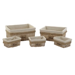 Juego de Cestas Home ESPRIT Marrón Natural 48 x 40 x 22 cm (5 Piezas)