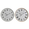 Reloj de Pared Home ESPRIT Blanco Cristal Madera MDF 53 x 6 x 53 cm (2 Unidades)