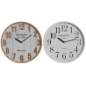 Reloj de Pared Home ESPRIT Blanco Cristal Madera MDF 32 x 4,5 x 32 cm (2 Unidades)