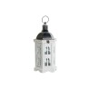 Farol DKD Home Decor Acabado envejecido Blanco Gris oscuro Madera Cristal 19 x 17 x 39 cm