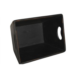 Cajas de almacenamiento Home ESPRIT Negro Madera de abeto 34 x 26 x 18 cm 4 Piezas