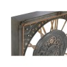 Reloj de Pared Home ESPRIT Gris Dorado Plateado Cristal Hierro 80 x 10 x 80 cm