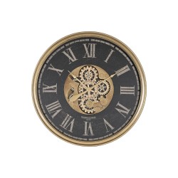 Reloj de Pared Home ESPRIT Negro Dorado Cristal Hierro 80 x 9,5 x 80 cm