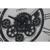 Reloj de Pared Home ESPRIT Blanco Negro Gris oscuro Hierro Madera MDF 54 x 8 x 55 cm