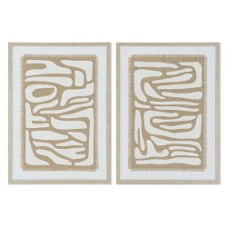 Cuadro Home ESPRIT Blanco Beige Abstracto Escandinavo 52,7 x 2,5 x 72,5 cm (2 Unidades)