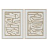 Cuadro Home ESPRIT Blanco Beige Abstracto Escandinavo 52,7 x 2,5 x 72,5 cm (2 Unidades)