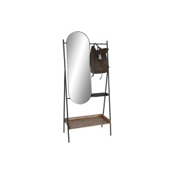 Recibidor Home ESPRIT Negro Natural Metal Abeto 80 x 41 x 183 cm