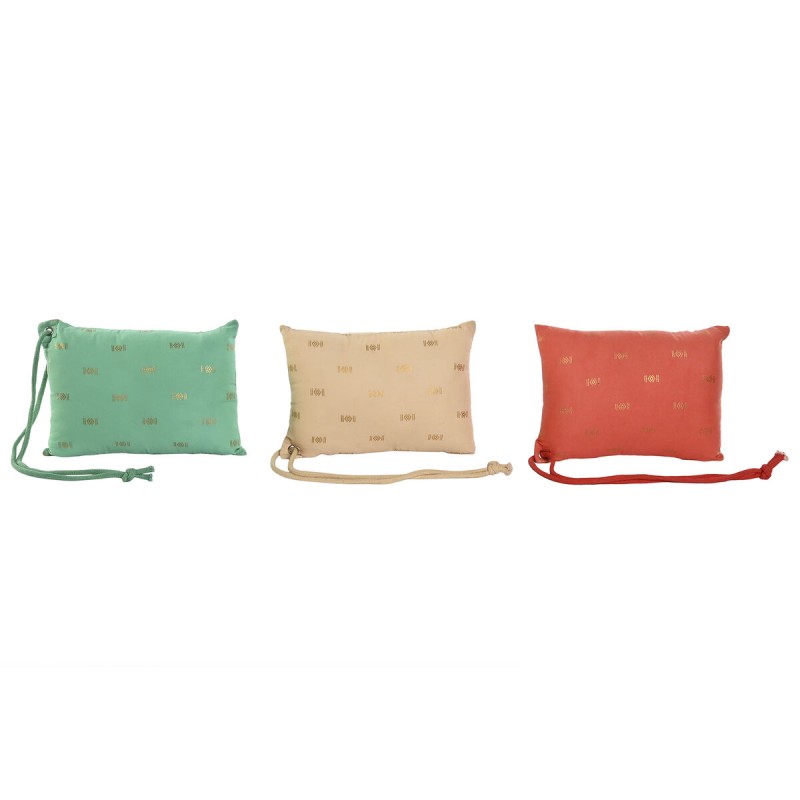 Cojín Home ESPRIT Verde Beige Coral 30 x 10 x 20 cm (3 Unidades)