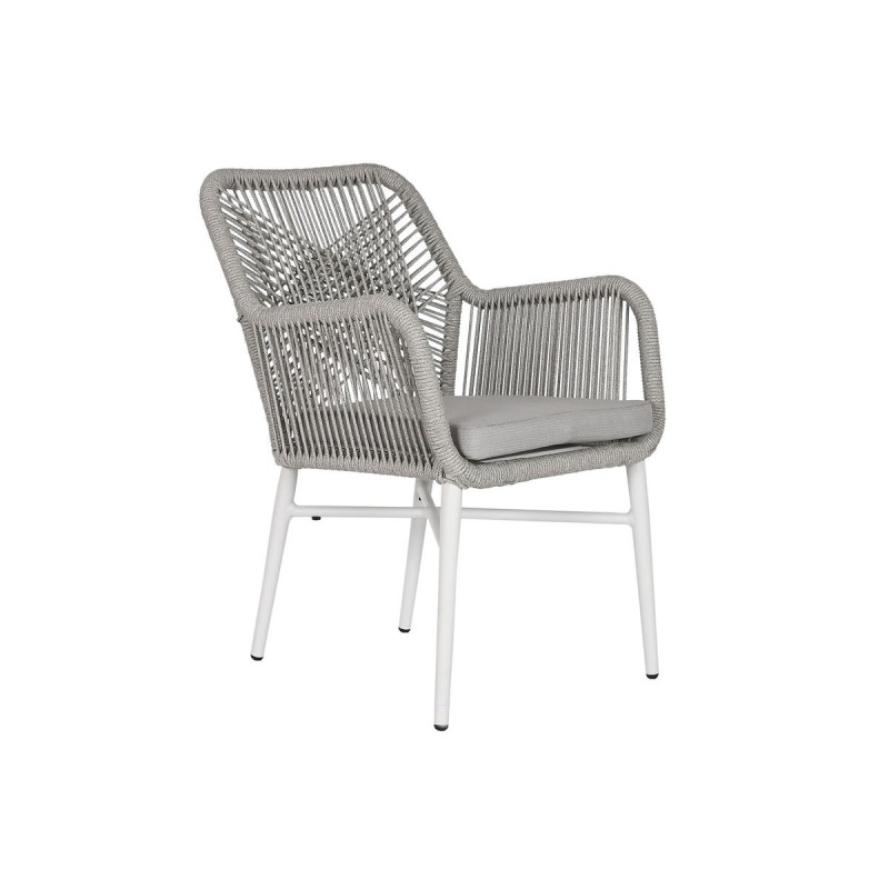 Sillón de jardín Home ESPRIT Blanco Gris Aluminio ratán sintético 57 x 63 x 84 cm