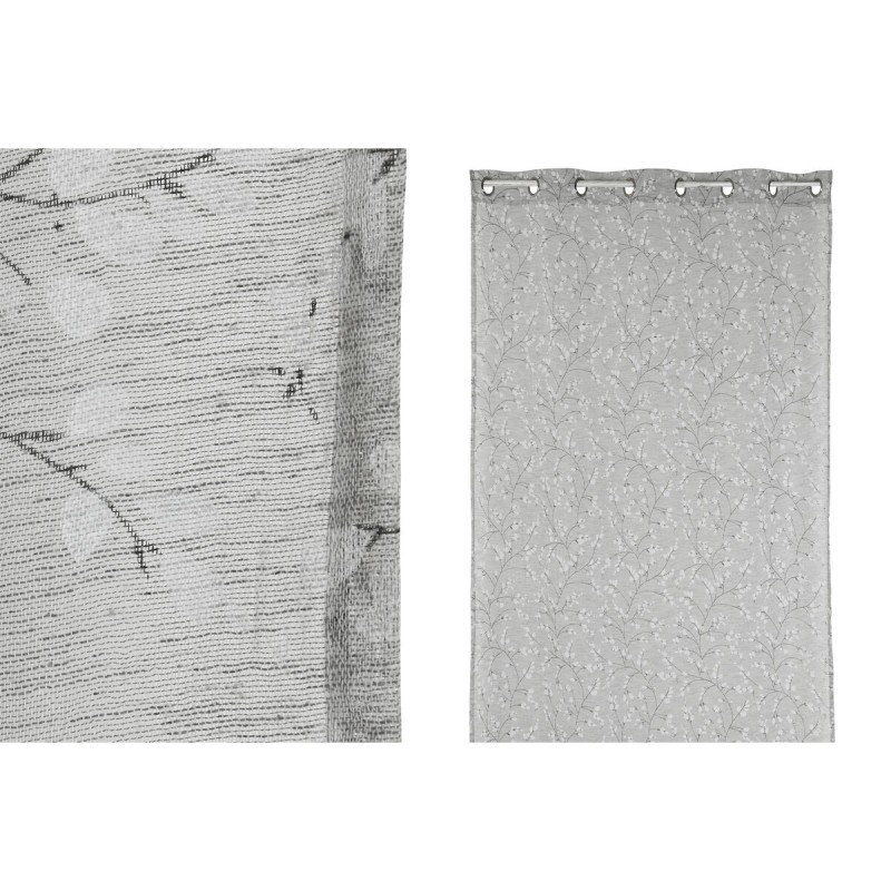 Cortina Home ESPRIT Gris claro Romántico 140 x 260 cm