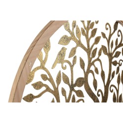 Decoración de Pared Home ESPRIT Dorado Natural Árbol Cottage 60 x 1,5 x 60 cm (2 Unidades)