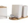 Set de Baño Home ESPRIT Blanco Natural Bambú Dolomita 19,5 x 10 x 19 cm