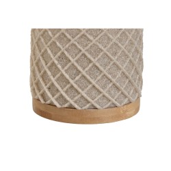 Escobilla para el Baño Home ESPRIT Beige Plateado Resina Bambú 9 x 9 x 37 cm