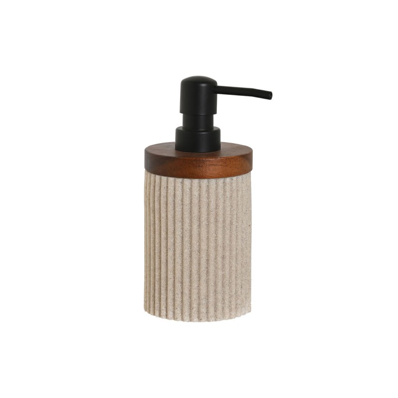 Dispensador de Jabón Home ESPRIT Marrón Negro Beige Resina Acacia 10 x 8 x 17,5 cm