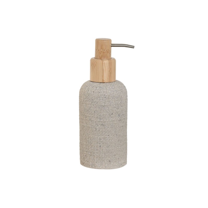 Dispensador de Jabón Home ESPRIT Gris Natural Madera Resina 7 x 9 x 19 cm