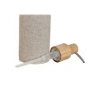 Dispensador de Jabón Home ESPRIT Gris Natural Madera Resina 7 x 9 x 19 cm