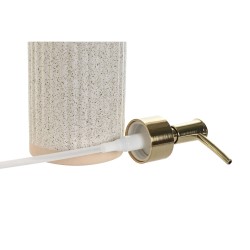 Dispensador de Jabón Home ESPRIT Beige Dorado Gres Mate 8 x 7 x 21 cm