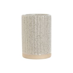 Vaso Home ESPRIT Beige Dorado Gres 7 x 7 x 10,5 cm