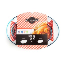 Set de Fuentes para Horno u00d4 Cuisine 334SA06 Transparente Vidrio (2 pcs)