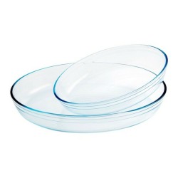 Set de Fuentes para Horno u00d4 Cuisine 334SA06 Transparente Vidrio (2 pcs)