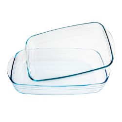 Set de Fuentes para Horno u00d4 Cuisine 334SA05 Transparente Vidrio (2 pcs)