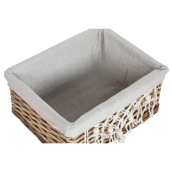 Cesto para la Ropa Sucia Home ESPRIT Blanco Natural Mimbre Shabby Chic 47 x 35 x 55 cm 5 Piezas