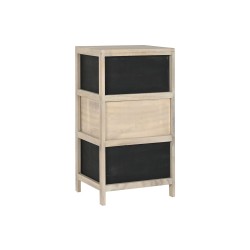 Cajonera Home ESPRIT Negro Natural Madera 40 x 30 x 73,5 cm