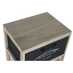 Cajonera Home ESPRIT Negro Natural Madera 40 x 30 x 73,5 cm