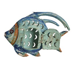 Figura Decorativa Home ESPRIT Pez Mediterráneo 19 x 4 x 13 cm