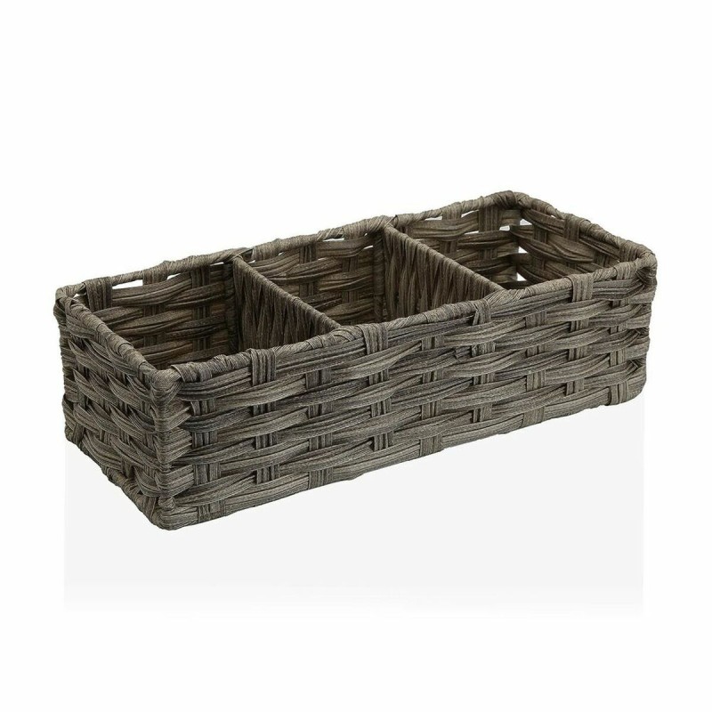 Cesta Versa Gris 3 Compartimentos Polietileno (15,2 x 10,2 x 35,6 cm)