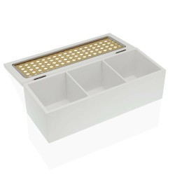 Caja-Joyero Versa Rectangular Blanco (10 x 8 x 26 cm)