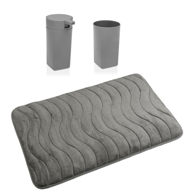 Set de Baño Versa Gris Polipropileno 45 x 2 x 75 cm Moderno