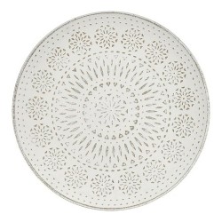 Mesa auxiliar Mandala 40 x 39 x 40 cm Madera Marrón Blanco